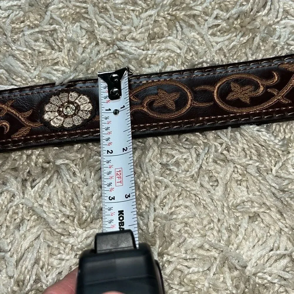 Hecho en Mexico Embossed Men’s Leather Belt, 32